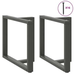 Berkfield Home Dining Table Legs T-Shaped¬†2 pcs Anthracite 100x35x(72-73) cm Steel in Black - thumbnail 5