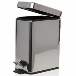 EONLION Silver 5 LITER BATHROOM TOILET SLIM PEDAL BIN - Size: 100 cm