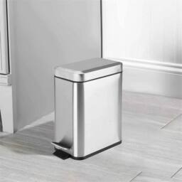 EONLION Silver 5 LITER BATHROOM TOILET SLIM PEDAL BIN - Size: 100 cm - thumbnail 5