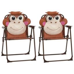 Berkfield Home 3 Piece Kids' Garden Bistro Set with Parasol Brown - thumbnail 2