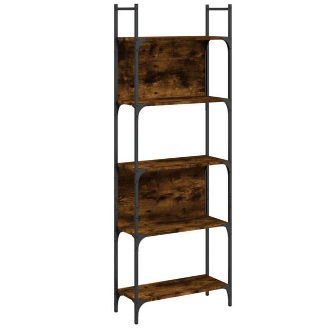 Berkfield Home Bookshelf 5-Tier Smoked Oak 60.5x24x166.5 cm Engineered Wood in Brown - image 1