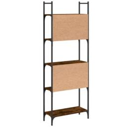 Berkfield Home Bookshelf 5-Tier Smoked Oak 60.5x24x166.5 cm Engineered Wood in Brown - thumbnail 7