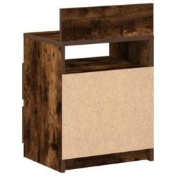 Berkfield Home Bedside Cabinets 2 pcs with 2 Drawers Smoked Oak 40x33x60 cm in Brown - Size: 40 x 33 x 60 cm - thumbnail 8