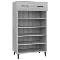 Berkfield Home Shoe Cabinet Grey Sonoma 60x35x105 cm Engineered Wood - Size: 60 x 35 x 105 cm - thumbnail 3