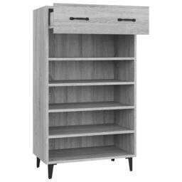 Berkfield Home Shoe Cabinet Grey Sonoma 60x35x105 cm Engineered Wood - Size: 60 x 35 x 105 cm - thumbnail 7