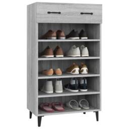 Berkfield Home Shoe Cabinet Grey Sonoma 60x35x105 cm Engineered Wood - Size: 60 x 35 x 105 cm - thumbnail 5