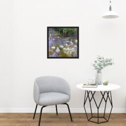 "Artery8 Wall Art Print Claude Monet Water Lilies Painting Square Framed Picture 16X16 Inch in Black - Size: W16"" x H16""" - thumbnail 2