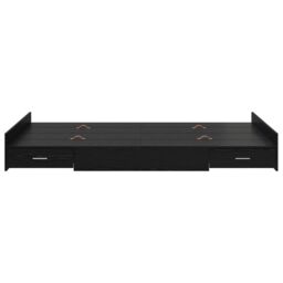 Berkfield Home Storage Bed Frame with Drawer with Headboard with Storage Black oak 120 x 200 cm Wood - thumbnail 5
