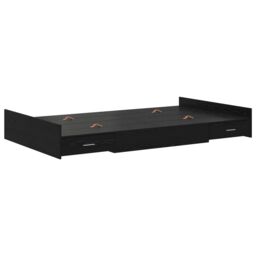 Berkfield Home Storage Bed Frame with Drawer with Headboard with Storage Black oak 120 x 200 cm Wood - thumbnail 2