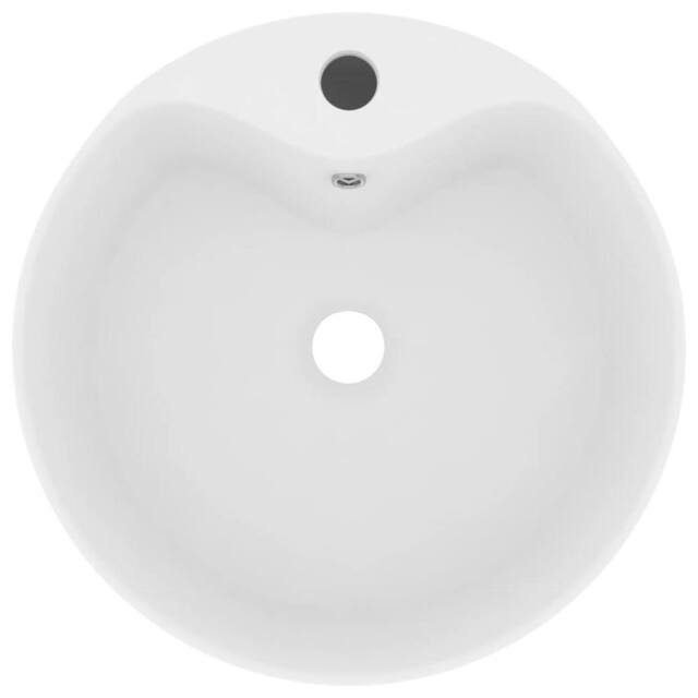 Berkfield Home Luxury Wash Basin with Overflow Matt White 36x13 cm Ceramic - image 1