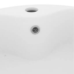 Berkfield Home Luxury Wash Basin with Overflow Matt White 36x13 cm Ceramic - thumbnail 5