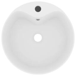 Berkfield Home Luxury Wash Basin with Overflow Matt White 36x13 cm Ceramic - thumbnail 1