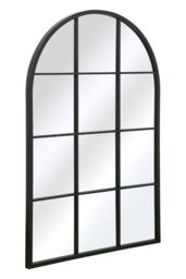 MirrorOutlet Black Metal Framed Arched Window Wall Garden Mirror (120CM X 80CM) - Size: 1 Pack - thumbnail 6