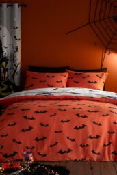 Bedlam 'Mummy' Glow in the Dark Halloween Duvet Cover Set in White - Size: Single - thumbnail 5