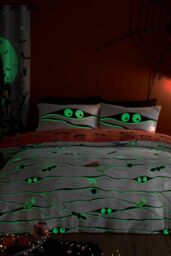 Bedlam 'Mummy' Glow in the Dark Halloween Duvet Cover Set in White - Size: Single - thumbnail 4