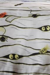 Bedlam 'Mummy' Glow in the Dark Halloween Duvet Cover Set in White - Size: Single - thumbnail 3