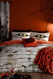Bedlam 'Mummy' Glow in the Dark Halloween Duvet Cover Set in White - Size: Single - thumbnail 6