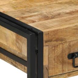 Berkfield Home Beautiful Bedside Cabinets 2 pcs 40x40x50 cm Solid Rough Wood Mango in Brown - Size: 40 x 40 x 50 cm - thumbnail 7