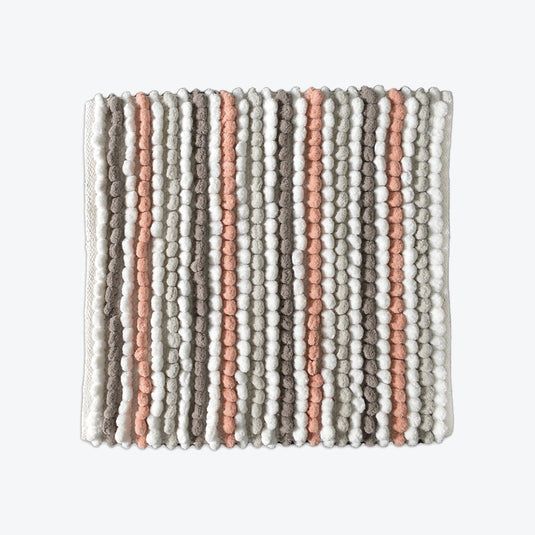 Allure Bath Fashions Striped Chunky Bobble Shower Mat in Pale Pink - image 1