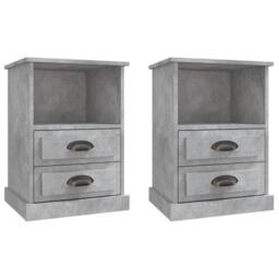 Berkfield Home Elegant Bedside Cabinets 2 pcs Concrete Grey 43x36x60 cm - Size: 43 x 36 x 60 cm - thumbnail 3