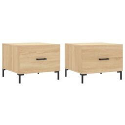Berkfield Home Coffee Tables 2 pcs Sonoma Oak 50x50x40 cm Engineered Wood in Brown - Size: 50 x 50 x 40 cm - thumbnail 2
