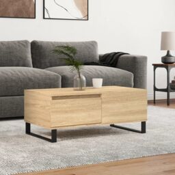 Berkfield Home Coffee Table Sonoma Oak 90x50x36.5 cm Engineered Wood in Brown - thumbnail 1