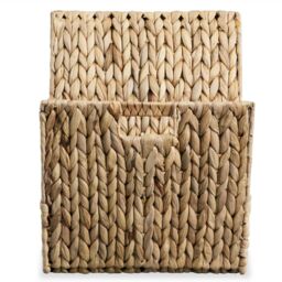 Berkfield Home Magazine Holder 31x31x31 cm Water Hyacinth in Brown - Size: 31 x 31 x 31 cm - thumbnail 4