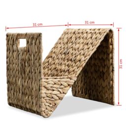 Berkfield Home Magazine Holder 31x31x31 cm Water Hyacinth in Brown - Size: 31 x 31 x 31 cm - thumbnail 5