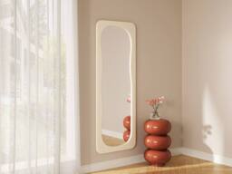Vente-unique -Shaped Mirror With Gloss Finish - L60 X H160 Cm - Ivory - HAIMEI