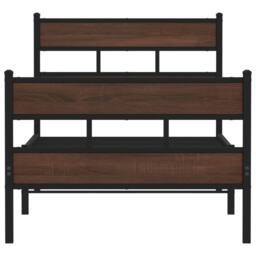 Berkfield Home Bed Frame without Mattress with Headboard & Footboard 80x200 cm in Brown - thumbnail 4