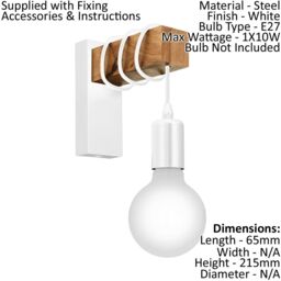 Loops Multi Bulb Ceiling Pendant Light & 2x Matching Wall Lights White & Wood Trendy - thumbnail 3