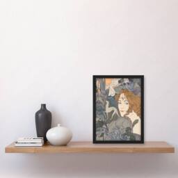 Artery8 Homecoming Dream Painting Vintage Framed Wall Art Print Georges de Feure in Blue - Size: A4 - thumbnail 4