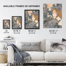 Artery8 Homecoming Dream Painting Vintage Framed Wall Art Print Georges de Feure in Blue - Size: A4 - thumbnail 3