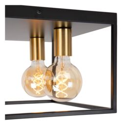 Lucide 'RUBEN' Dimmable Stylish Indoor Decorative Flush Ceiling Light 4xE27 in Black - thumbnail 4