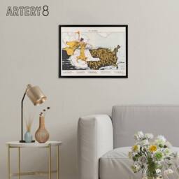 "Artery8 Mayer Map Liberty Awakening Votes Women Framed Canvas Wall Art Print - Size: W12"" x H16""" - thumbnail 3