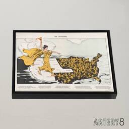 "Artery8 Mayer Map Liberty Awakening Votes Women Framed Canvas Wall Art Print - Size: W12"" x H16""" - thumbnail 2