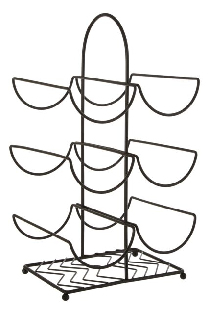 Orsina Sleek Black Powder Coat 6 Bottle Wine Rack, Modern Design Bottle Rack For Cupboard, Durable Wine Rack - image 1