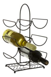 Orsina Sleek Black Powder Coat 6 Bottle Wine Rack, Modern Design Bottle Rack For Cupboard, Durable Wine Rack - thumbnail 3