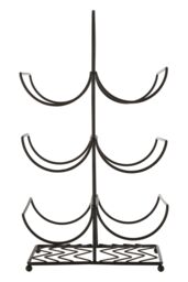 Orsina Sleek Black Powder Coat 6 Bottle Wine Rack, Modern Design Bottle Rack For Cupboard, Durable Wine Rack - thumbnail 2