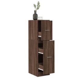 Berkfield Home Apothecary Cabinet Brown Oak 30x41x118 cm Engineered Wood - Size: 30 x 41 x 118 cm - thumbnail 1