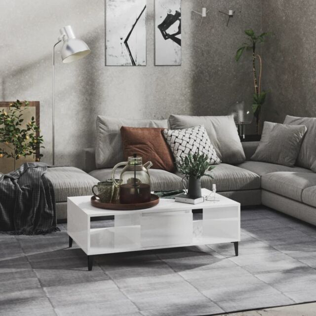 Berkfield Home Coffee Table High Gloss White 103.5x60x35 cm Engineered Wood - image 1