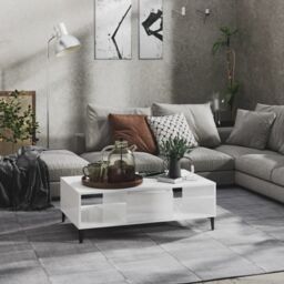 Berkfield Home Coffee Table High Gloss White 103.5x60x35 cm Engineered Wood - thumbnail 1