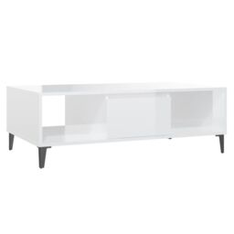 Berkfield Home Coffee Table High Gloss White 103.5x60x35 cm Engineered Wood - thumbnail 2