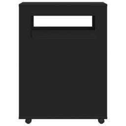 Berkfield Home Narrow Bathroom Cabinet with Wheels Black Engineered Wood - thumbnail 4