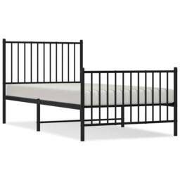 Berkfield Home Metal Bed Frame with Headboard & Footboard Black 90x190 cm Single - thumbnail 1