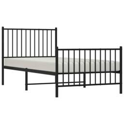 Berkfield Home Metal Bed Frame with Headboard & Footboard Black 90x190 cm Single - thumbnail 4