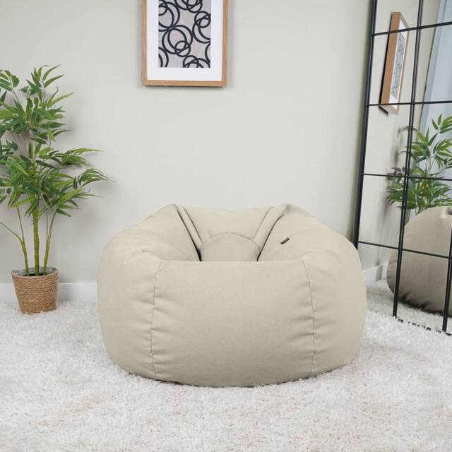 rucomfy Beanbags rucomfy Veneto Classic Bean Bag for Adults - Soft Lounge Chair in Cream - image 1