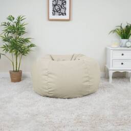 rucomfy Beanbags rucomfy Veneto Classic Bean Bag for Adults - Soft Lounge Chair in Cream - thumbnail 2