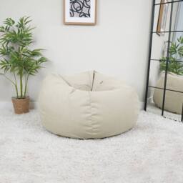rucomfy Beanbags rucomfy Veneto Classic Bean Bag for Adults - Soft Lounge Chair in Cream - thumbnail 3