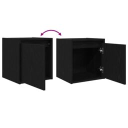 Berkfield Home Wall-Mounted Bedside Cabinet Black 38x34x40 cm - Size: 38 x 34 x 40 cm - thumbnail 9